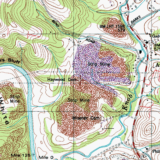 Topographic Map of Haywood Cemetery, TN