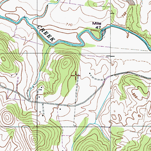 Topographic Map of Haywood Church, TN