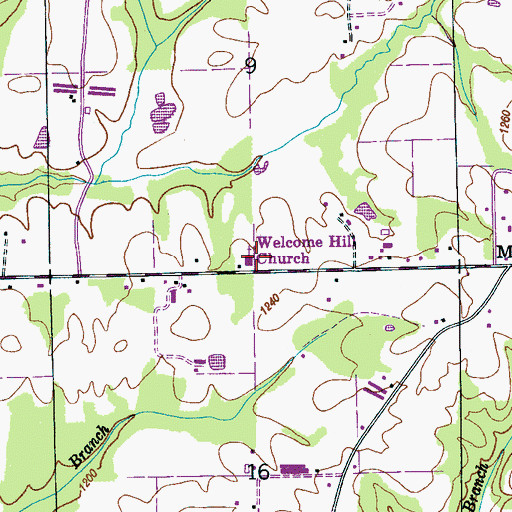 Topographic Map of Welcome Hill Church, AL