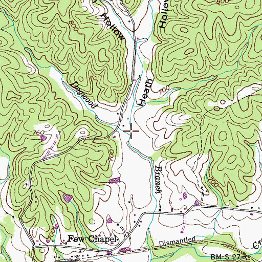 Topographic Map of Heath Hollow, TN