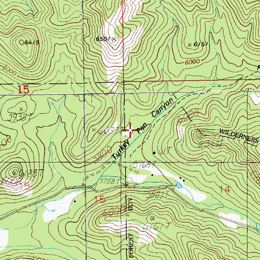 Topographic Map of Turkey Pen Canyon, AZ
