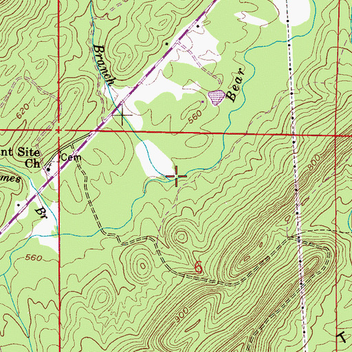 Topographic Map of Weldon Branch, AL