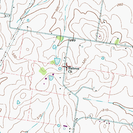 Topographic Map of Hebron Church, TN