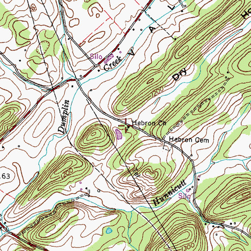 Topographic Map of Hebron Church, TN