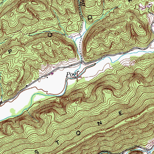 Topographic Map of Heck Branch, TN