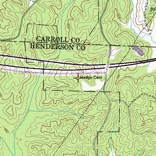 Topographic Map of Hedge Cemetery, TN