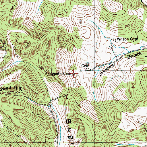 Topographic Map of Hedgpeth Cemetery, TN