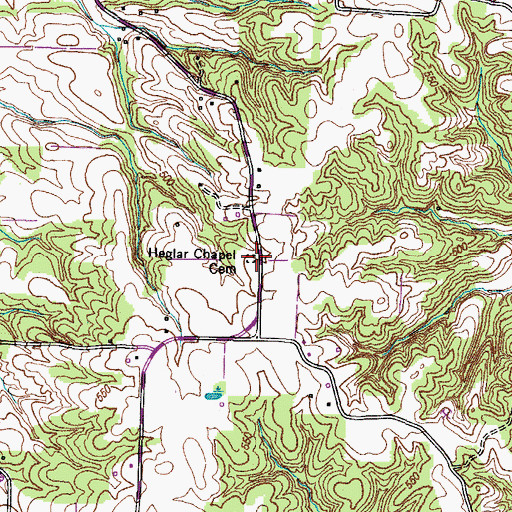 Topographic Map of Heglar Chapel Cemetery, TN