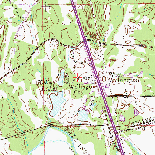 Topographic Map of Wellington Church, AL
