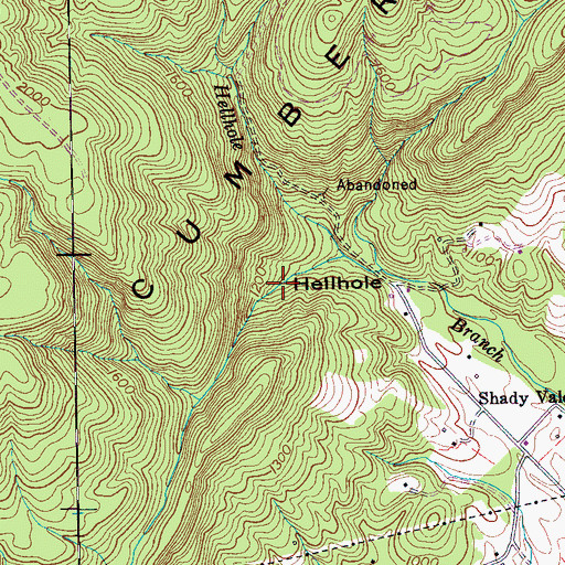 Topographic Map of Hellhole, TN
