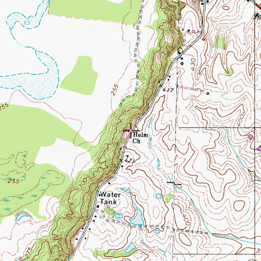 Topographic Map of Helm Church, TN