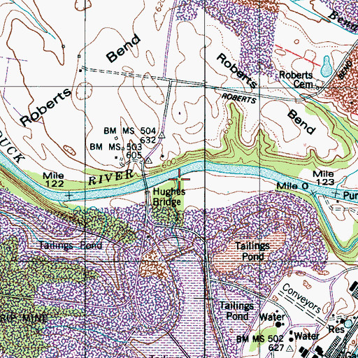 Topographic Map of Helms Branch, TN