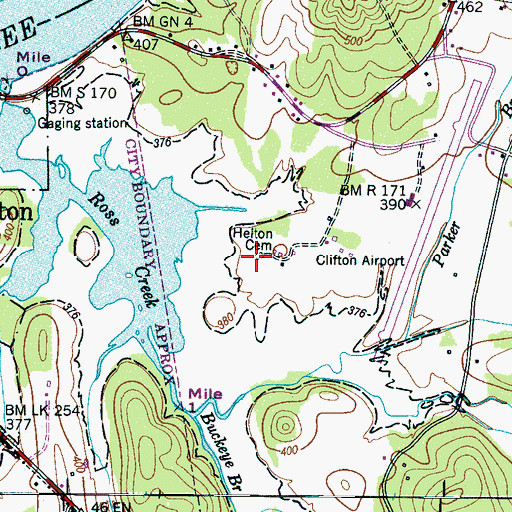 Topographic Map of Helton Cemetery, TN