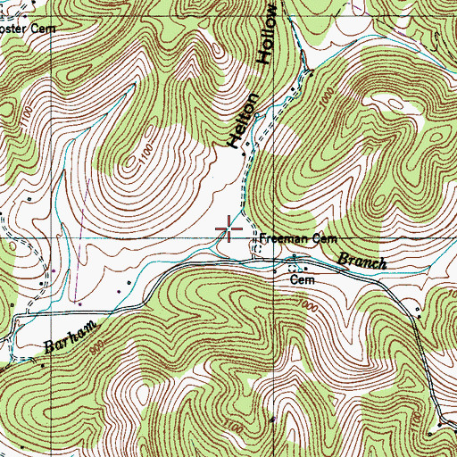 Topographic Map of Helton Hollow, TN