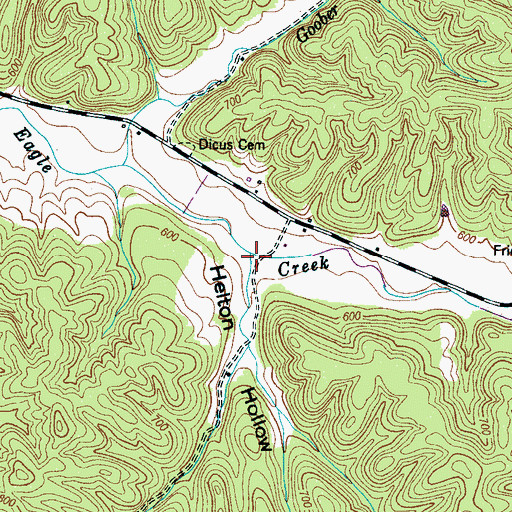 Topographic Map of Helton Hollow, TN