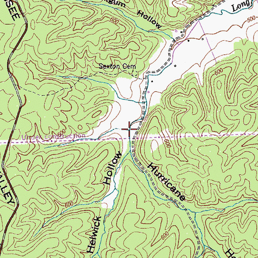 Topographic Map of Helwick Hollow, TN