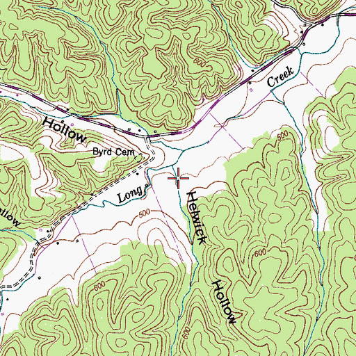 Topographic Map of Helwick Hollow, TN