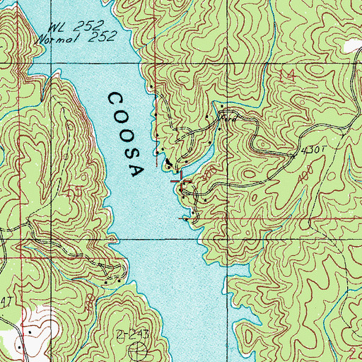 Topographic Map of Welona Creek, AL