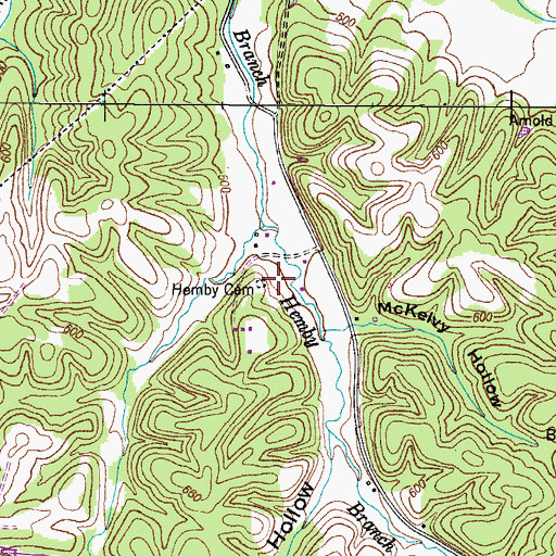 Topographic Map of Hemby Cemetery, TN