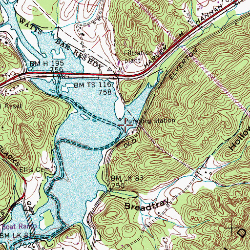 Topographic Map of Hen Valley, TN