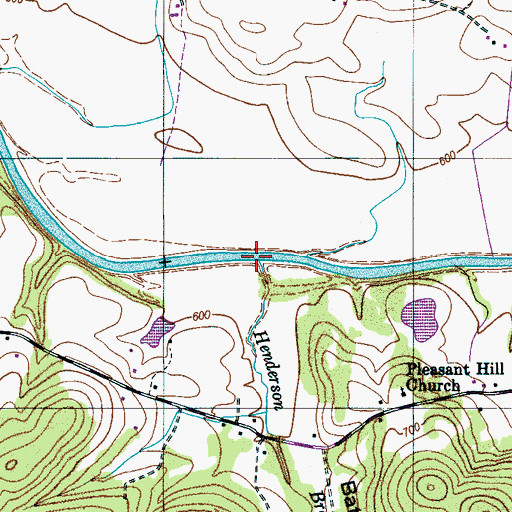 Topographic Map of Henderson Branch, TN
