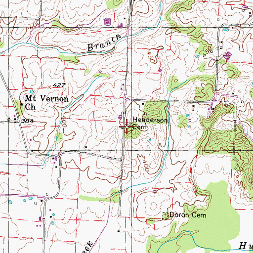 Topographic Map of Henderson Cemetery, TN