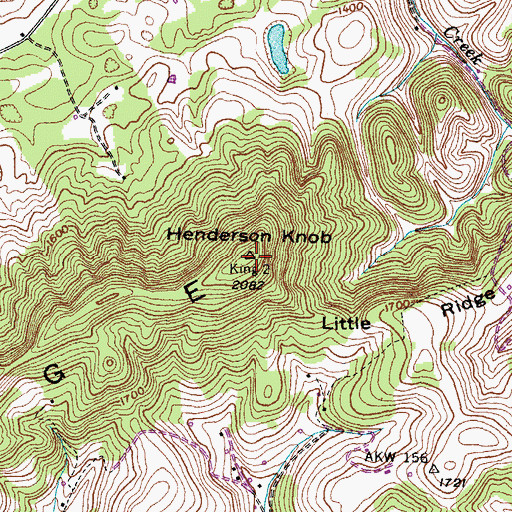 Topographic Map of Henderson Knob, TN
