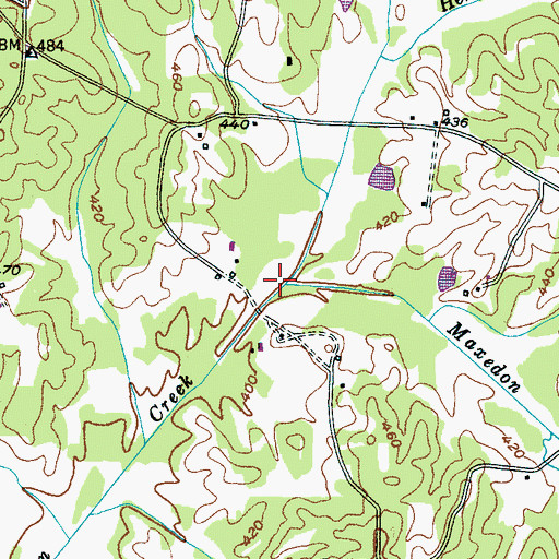 Topographic Map of Hendrix Branch, TN