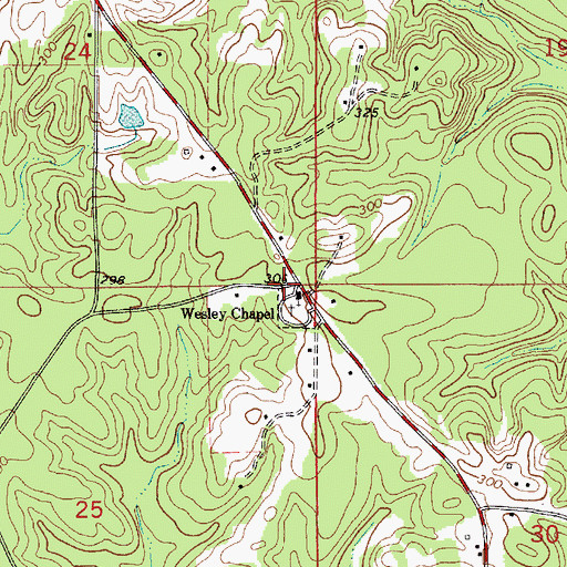 Topographic Map of Wesley Chapel United Methodist Church, AL