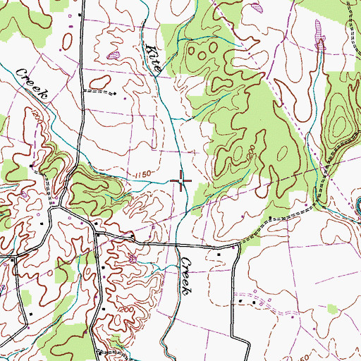 Topographic Map of Hennard Creek, TN