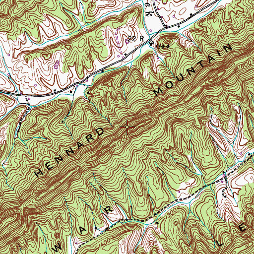 Topographic Map of Hennard Mountain, TN