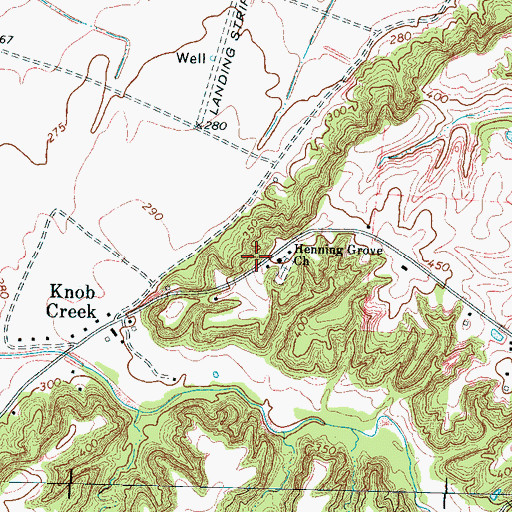 Topographic Map of Henning Grove Church, TN