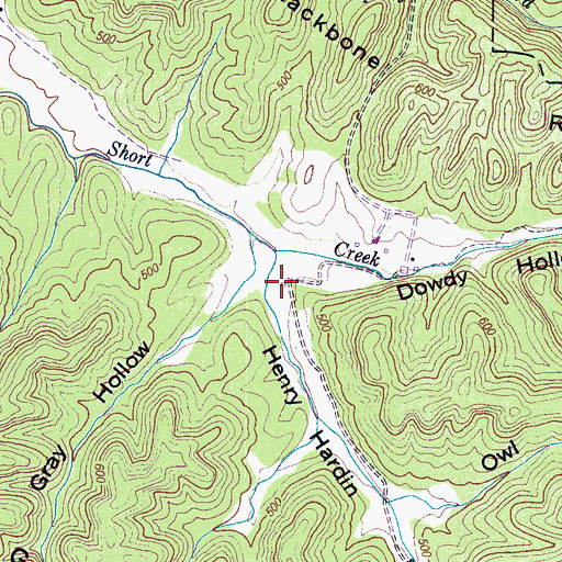 Topographic Map of Henry Hardin Hollow, TN