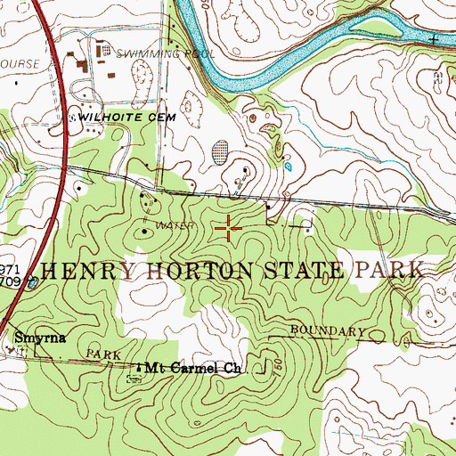 Topographic Map of Henry Horton State Park, TN