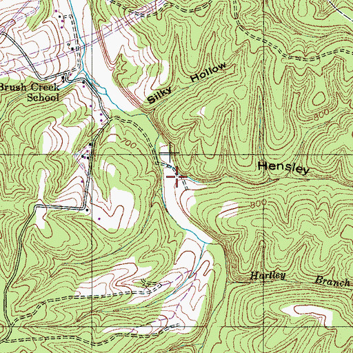 Topographic Map of Hensley Hollow, TN