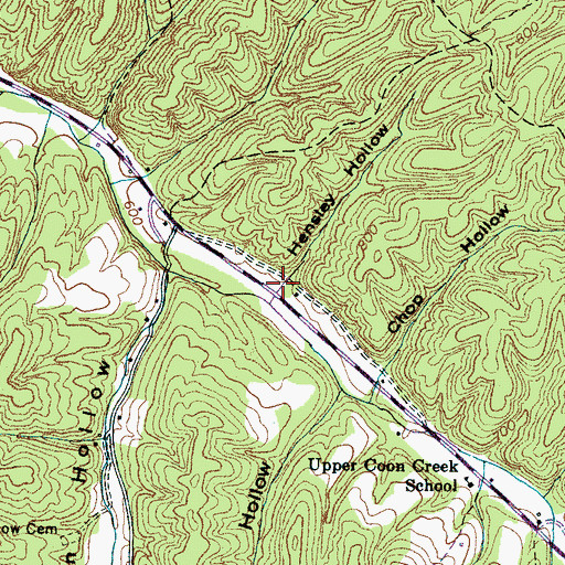Topographic Map of Hensley Hollow, TN