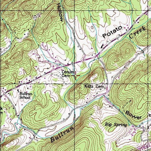 Topographic Map of Hensley Hollow, TN