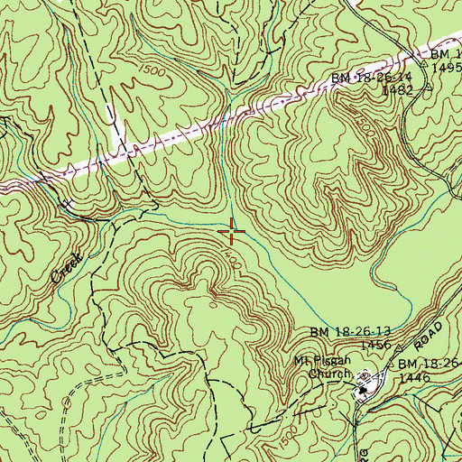 Topographic Map of Henson Creek, TN