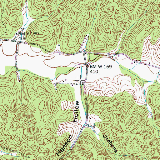 Topographic Map of Henson Hollow, TN