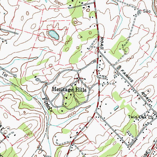 Topographic Map of Heritage Hills, TN