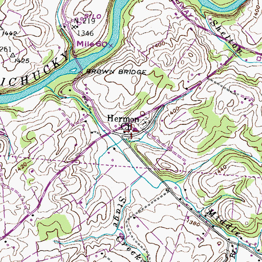 Topographic Map of Hermon Church, TN
