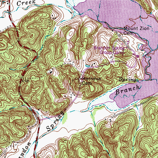 Topographic Map of Herndon Cemetery, TN