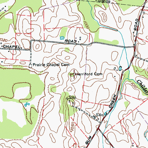 Topographic Map of Herriford Cemetery, TN