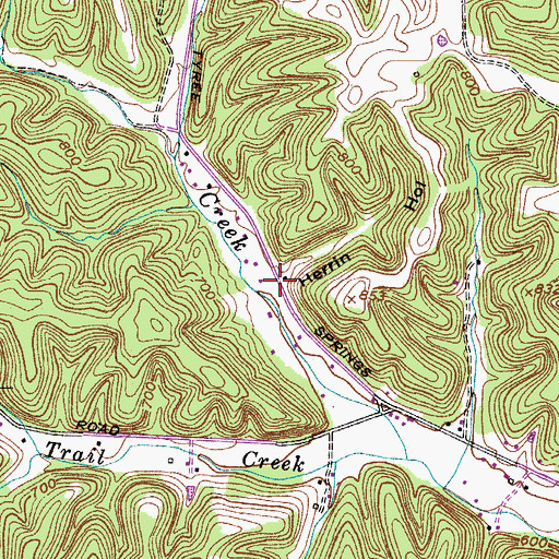 Topographic Map of Herrin Hollow, TN