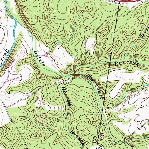 Topographic Map of Herron Branch, TN