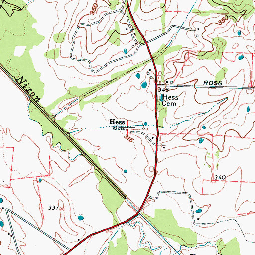 Topographic Map of Hess School, TN