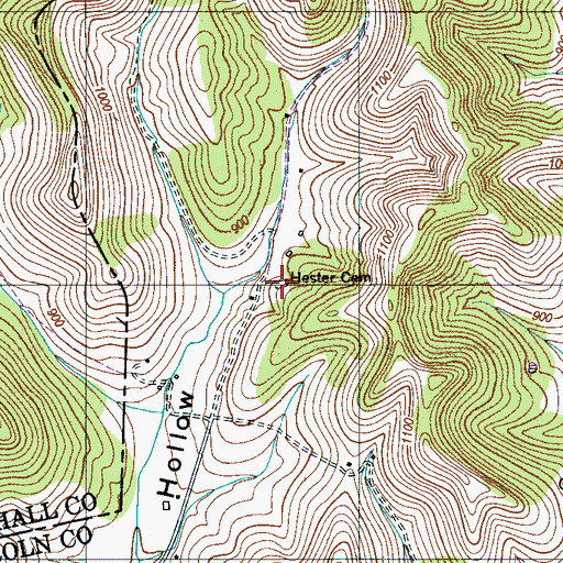 Topographic Map of Hester Cemetery, TN