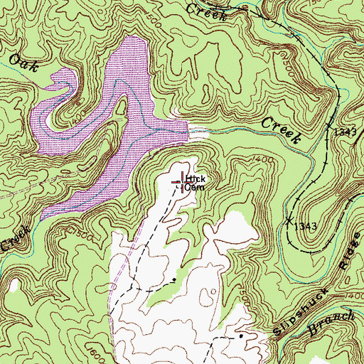 Topographic Map of Hick Cemetery, TN