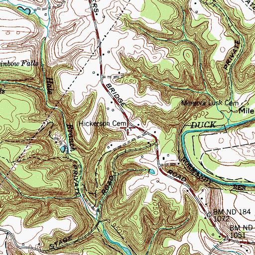 Topographic Map of Hickerson Cemetery, TN