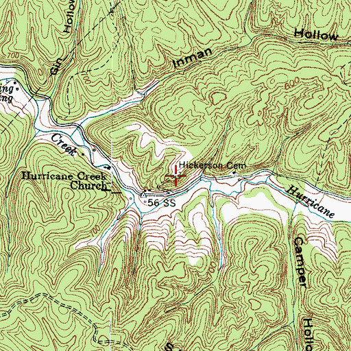 Topographic Map of Hickerson Cemetery, TN